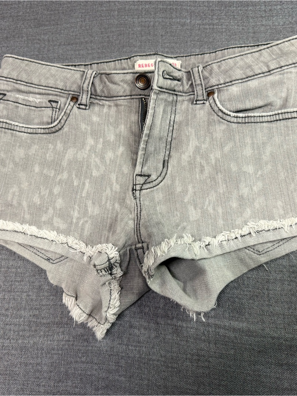 Rebecca Taylor Gray Distressed Denim Cutoff Shorts